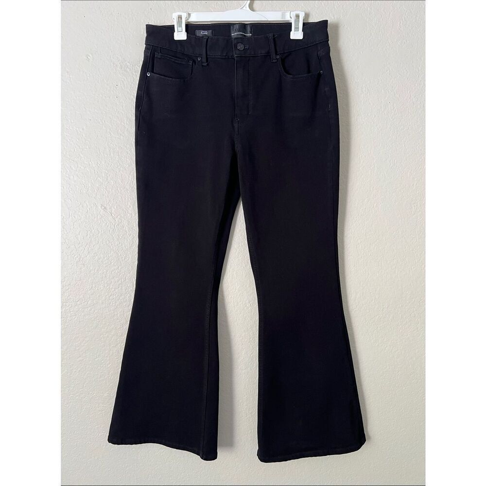 Like New! WHBM High Rise Flare Jean Black in Size 12